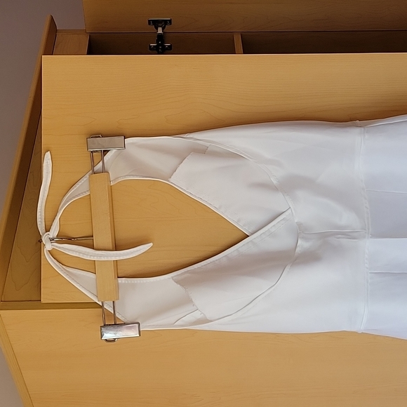 White Silk Halter Dress - Picture 7 of 7